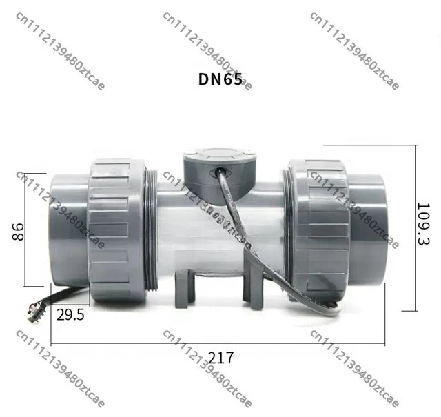 2.5 Inch DN65 UPVC Turbine Water Flow Meter, Quick Connection, ±3% Accuracy, 80-1980 LPM, Stable Measurement