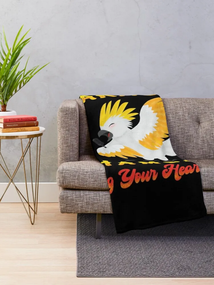 Karaoke Champion - Cockatoo Throw Blanket Hairy Fashion Sofas Winter beds Blankets