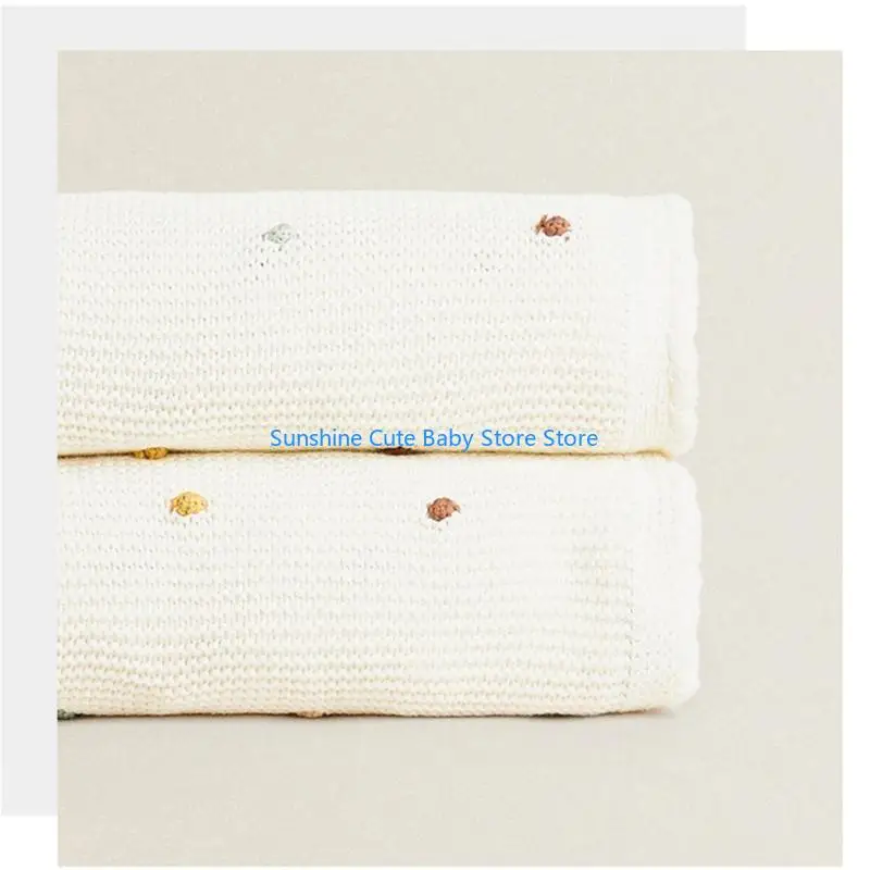 C5AF ترقية الطفل بطانية القطن لينة الحياكة بطانية غطاء قيلولة الطفل التفاف خفيفة الوزن تستخدم لصبي وفتاة الرضع طفل صغير #4