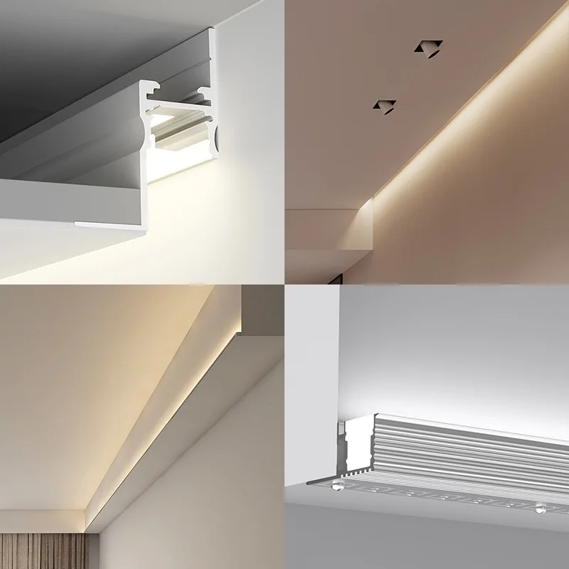 1m rahmenlose eingebettete Decke LED Aluminium Profil lineare Bar Streifen Licht für Gipskarton platte versteckte Hintergrund beleuchtung Linie Eck