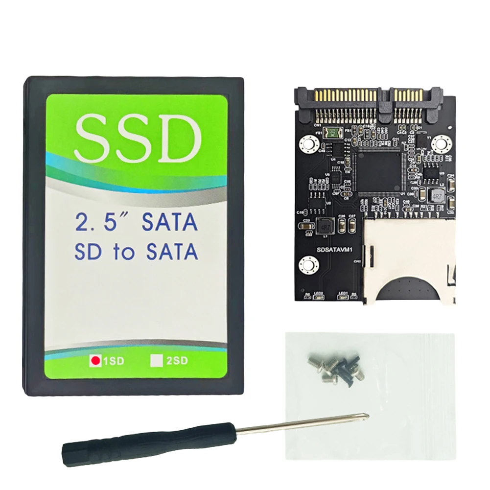 Convertisseur adaptateur de carte SDD SD vers SATA avec boîtier adaptateur SSD pour accessoires SATA SSD 2,5 pouces