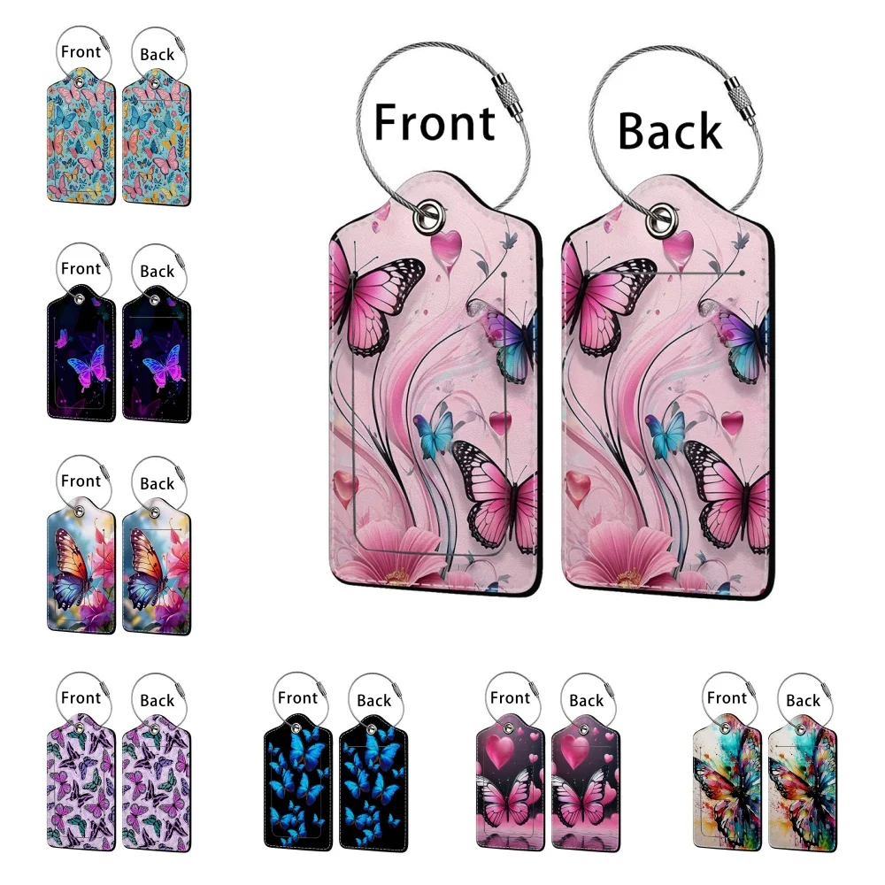 حار بيع الطاغية فراشة جلدية الأعمال الأمتعة العلامة حقيبة عنوان التسمية الأمتعة الصعود تسمية اسم معرف عنوان كليب #1