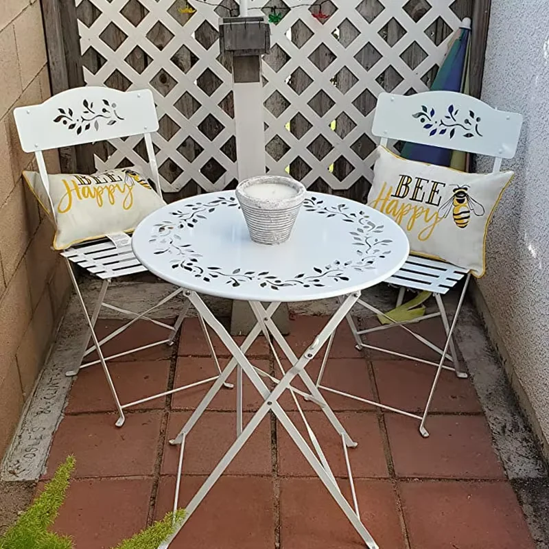 *Metal Folding Bistro Set Weather Resistant Outdoor Indoor Patio Conversation Set Table Chairs