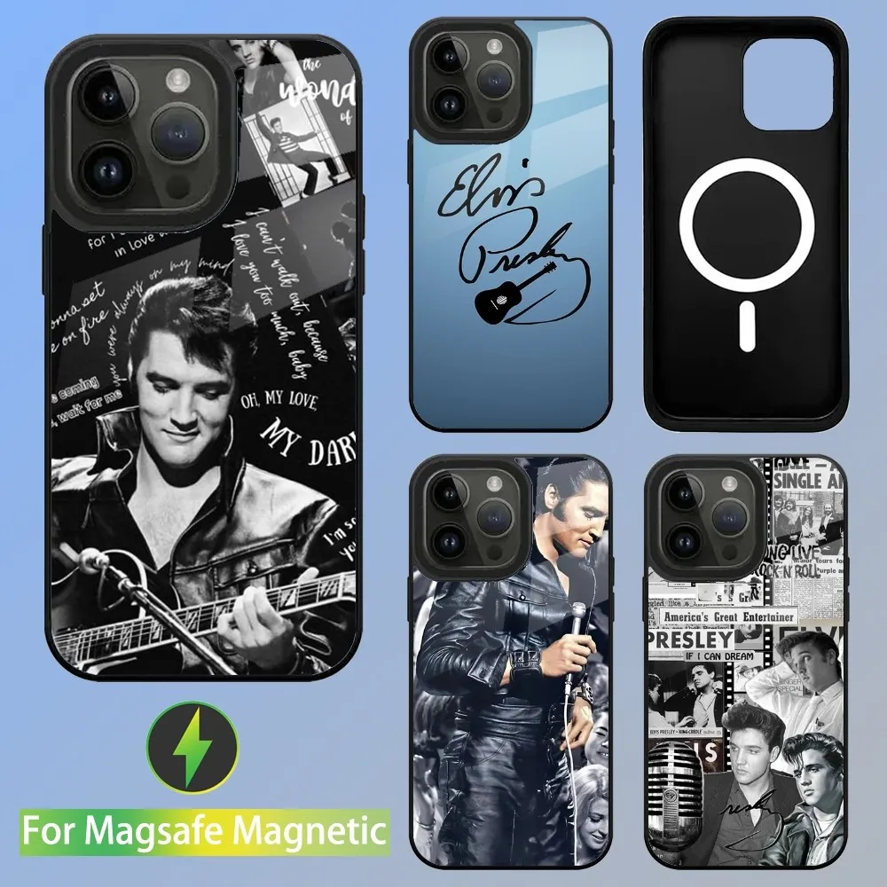 

E-Elvis Singer P-Presleies Phone Case For iPhone 16,15,14,13,12,11,Plus,Pro,Max Mini Magsafe Magnetic Wireless Charging