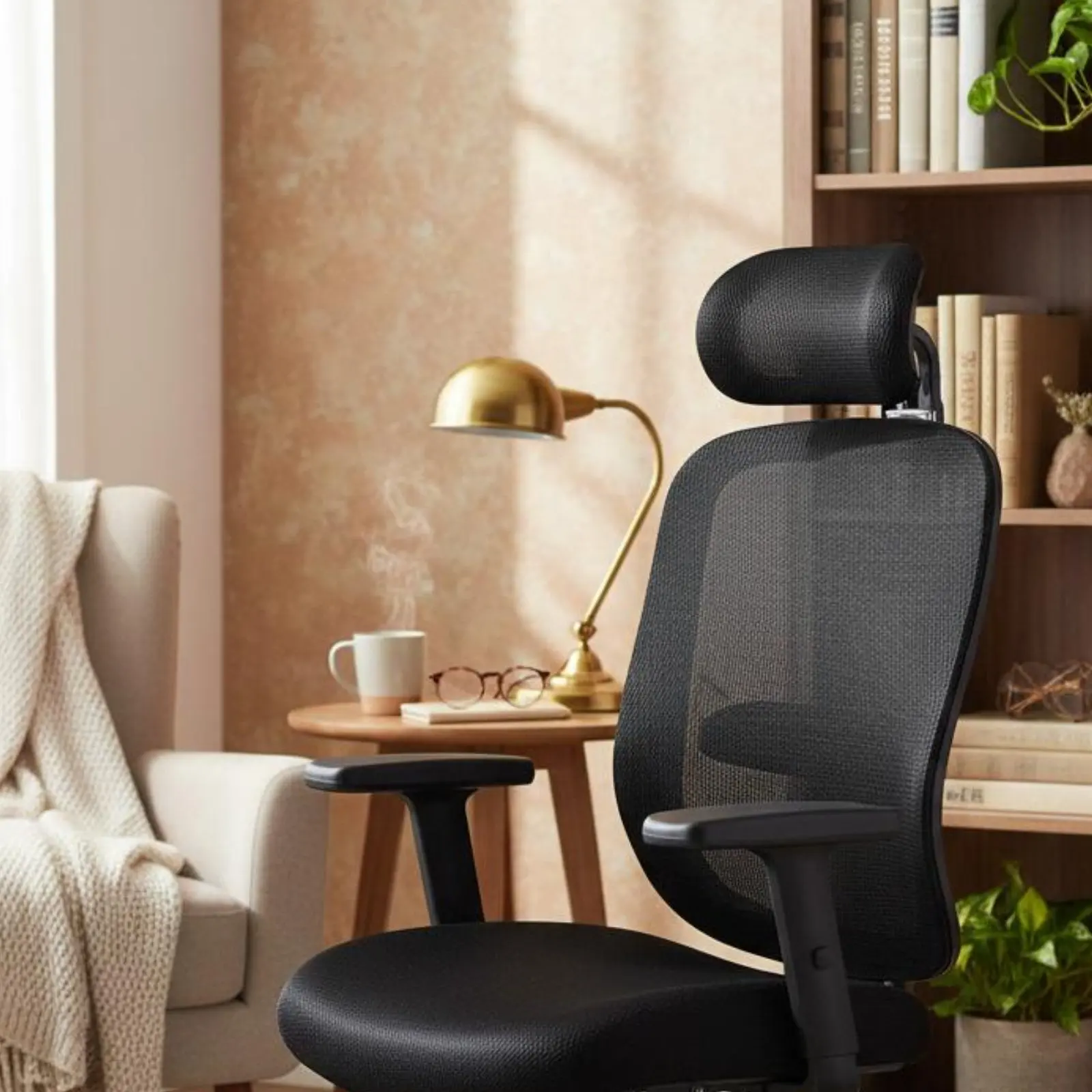 Apoio de Cabeça para Cadeira de Escritório, Fácil Instalação, Apoio de Pescoço Acoplável com Grampo, Design Ergonômico para Usuários de Desktop, Sala 