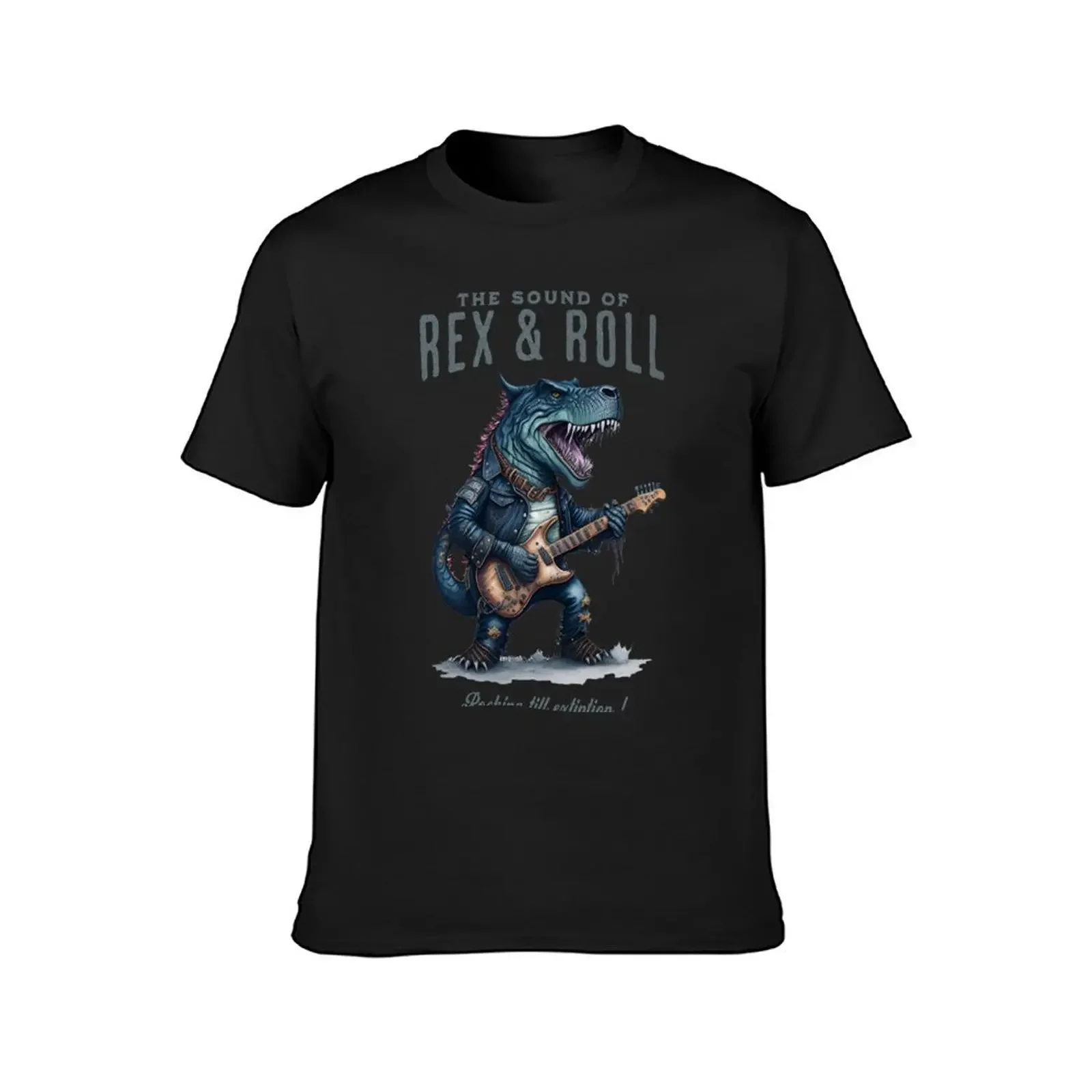 The sound of Rex & Roll: Rocking till extintion T-Shirt for a boy summer clothes mens clothes