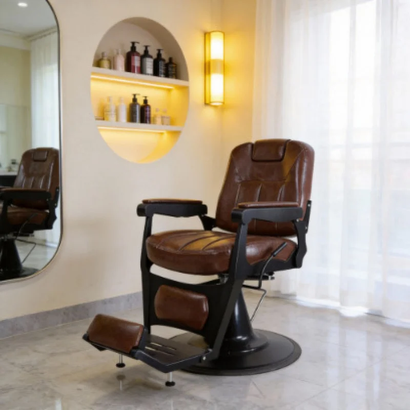 Vintage Hairdressing And Beauty , Barber Shop , Salon-Specific Adjustable Hair Cutting Chair, Light Luxur