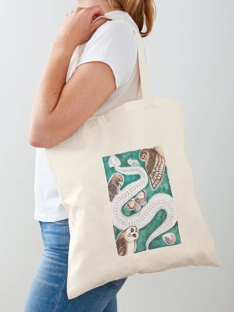 

Bugs, Birds, and Bones Illustration Tote Bag Custom bag shopping trolley bag hand bags tote