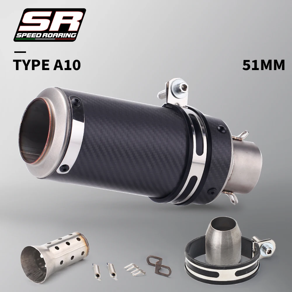 51mm 60mm Universal Motorcycle Exhaust Muffler Silencer Steel with DB Killer-project Z800 900 Z1000 CBR600 S1000RR MT07 MT09 image 3