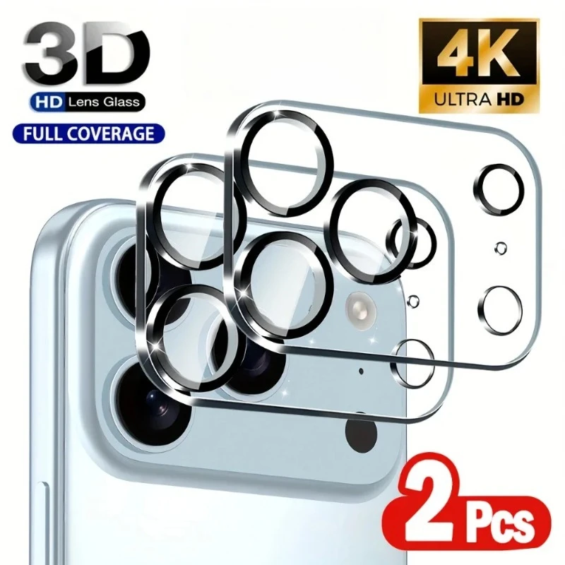

2pcs Tempered Glass Camera Protector for iPhone 17 16 15 14 13 Pro Max/Pro/Plus/Mini Series Tempered Glass Protector