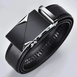 Ceinture en cuir PU pour hommes d'affaires, véritable marque de luxe, structure en métal, haute qualité, ceinture souple avec pantalon cargo, jeans