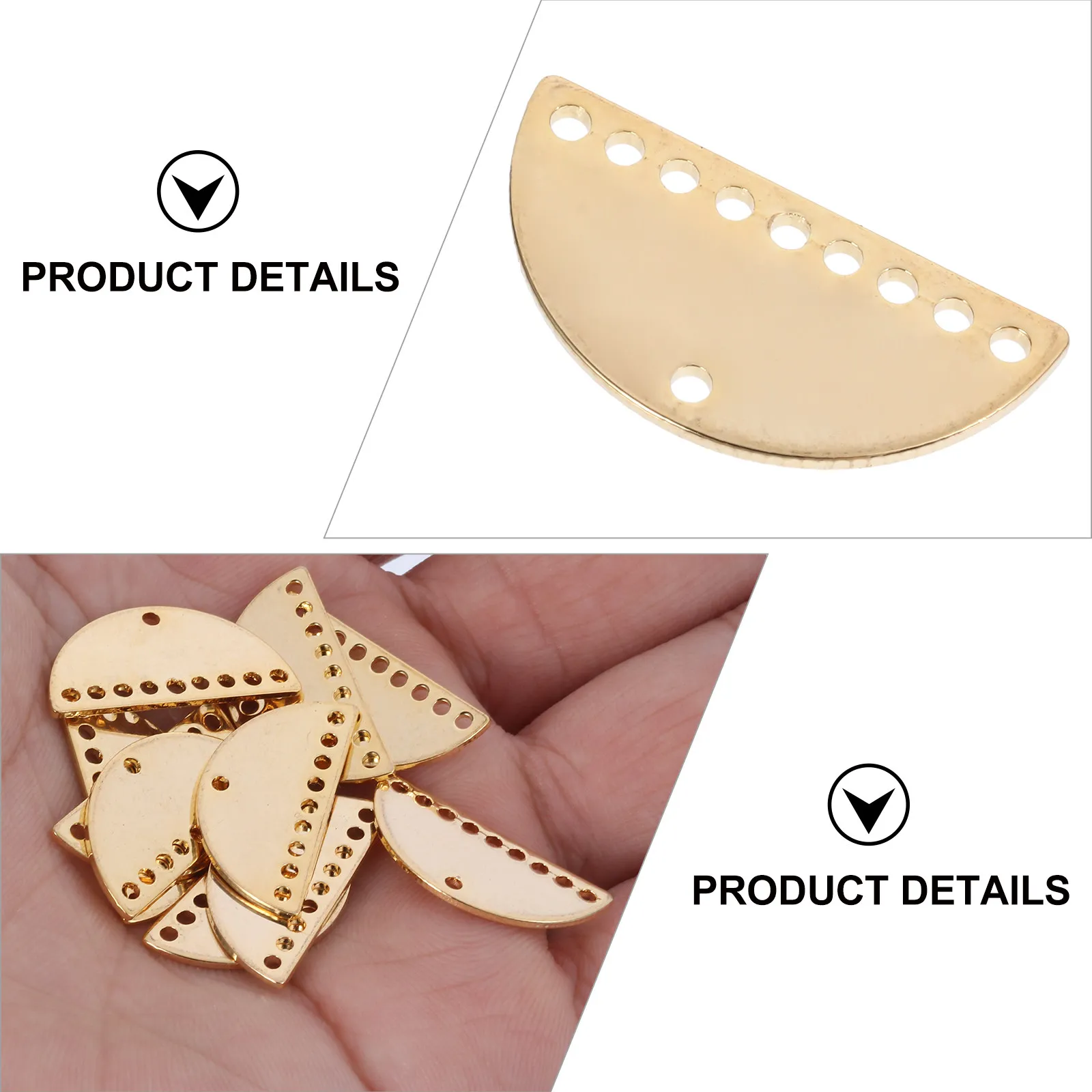 

10Pcs Copper Gold Plated Semi Circle Pendant DIY Jewelry Making Decorative Metal Charms Handmade Necklace Earring DIY
