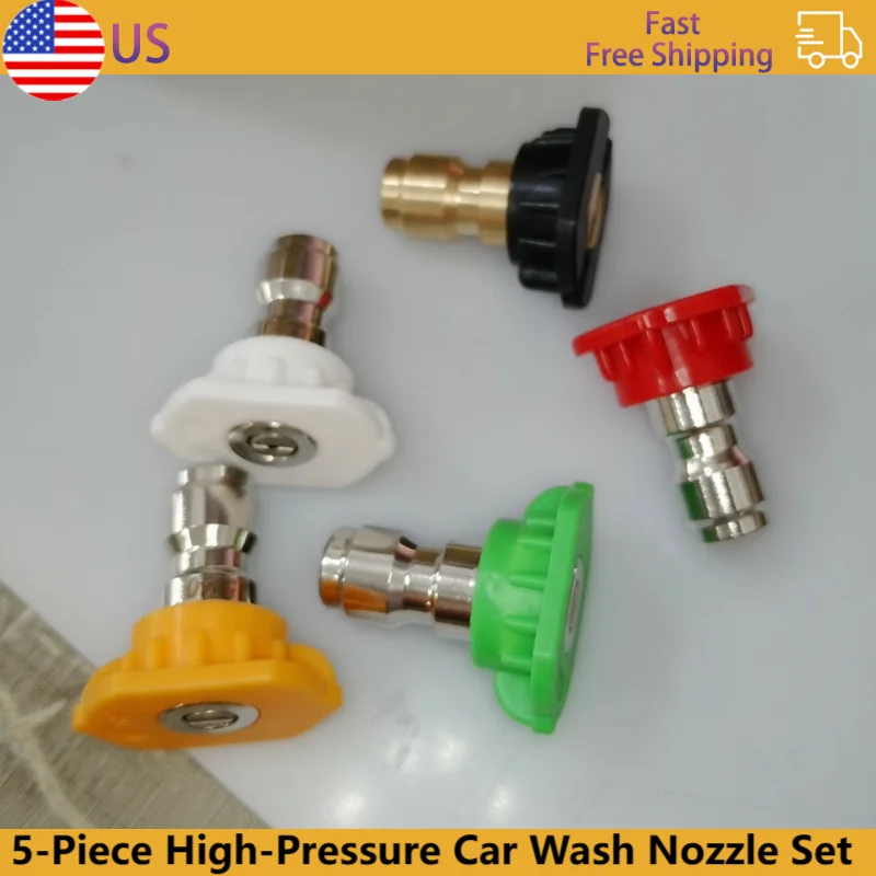 5 قطعة مجموعة غسالة الضغط العالي مع 1/4 التوصيل السريع غسيل السيارات بندقية رذاذ الفوهات 5 ألوان متعددة الزوايا الفولاذ المقاوم للصدأ رذاذ الفوهات #1