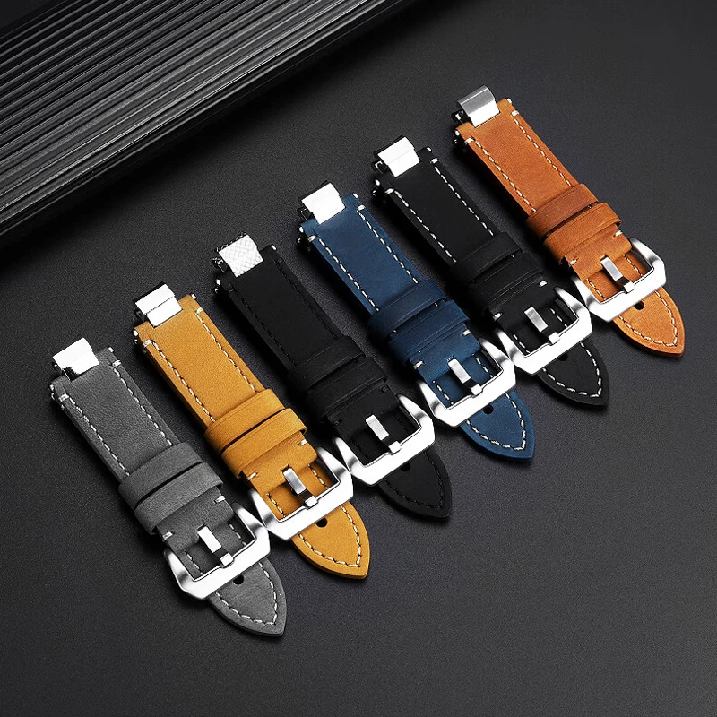 Retro cowhide quick detachable modified watchband for Casio MTG-B3000B/BD series genuine lea-ther bracelet with metal connector