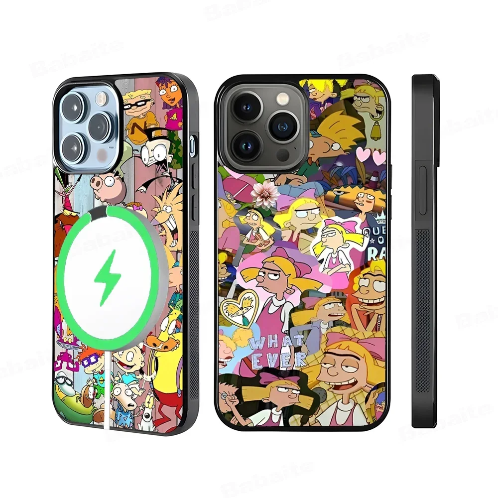 Hey A-Arnolds Cartoon Phone Case For IPhone 15 Pro Max Case 14 Plus 13 12 11 Magesafe Magnetic Wireless Charge Cover