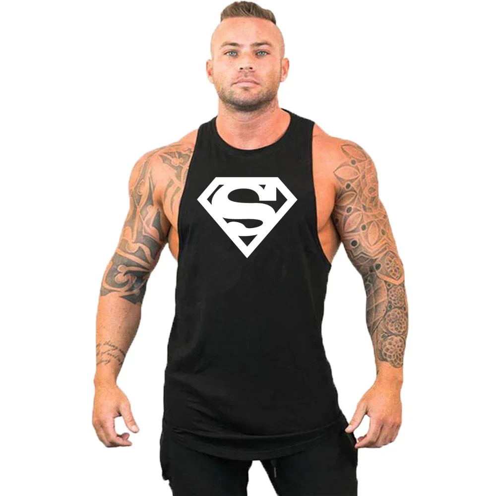 

Men Bodybuilding Clothing Cotton Sleeveless Shirt Brand Gym Stringer Tank Top Man Fitness Vest Singlet Sportwear Workout Tanktop