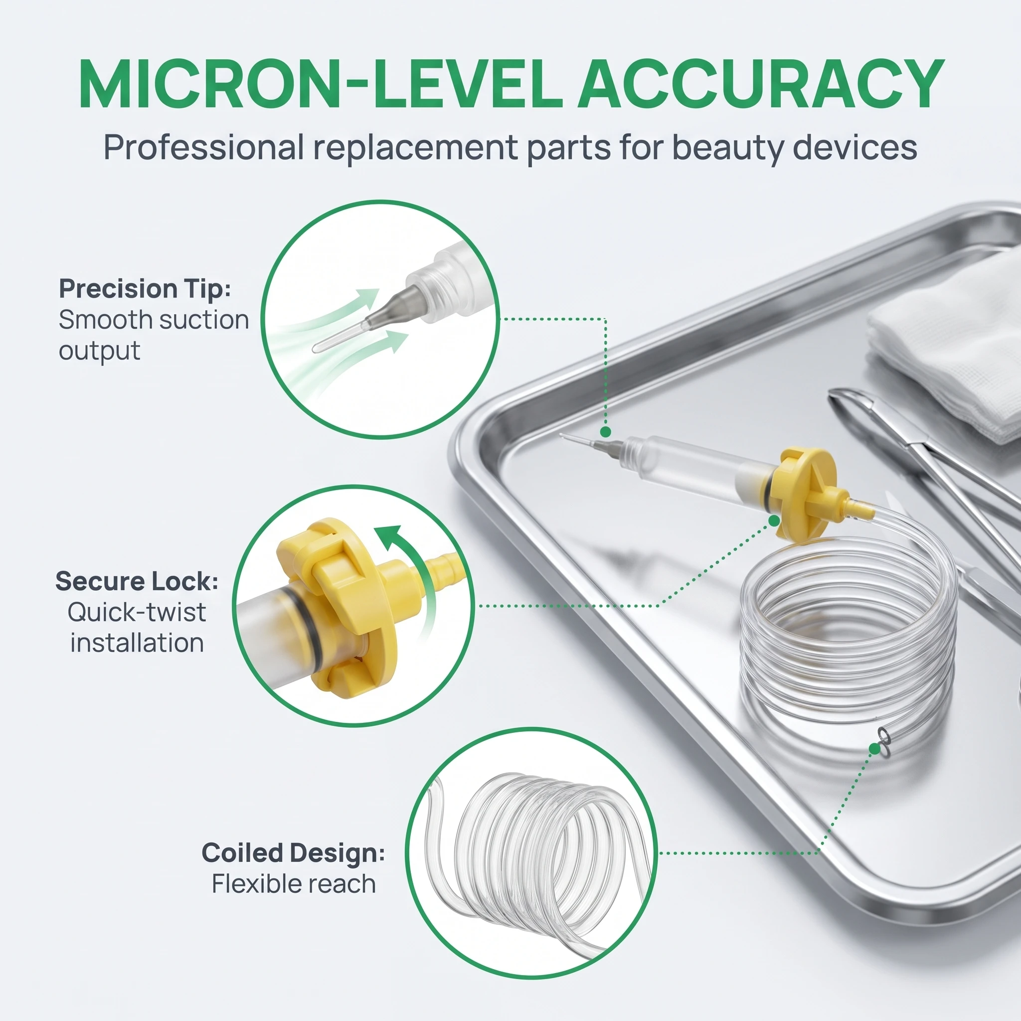 Hearing Aid Maintainer Blowpipe and Suction Tube Accessories for Quiet Hearing Aid Vacuum Maintenance Instrument
