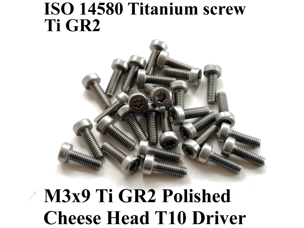 ISO 14580 M3 Titanium screws M3x4 M3x5 M3x6 M3x8 M3x9 M3x10 M3x12 T10 Driver Socket Cap Head Ti GR2 10pcs