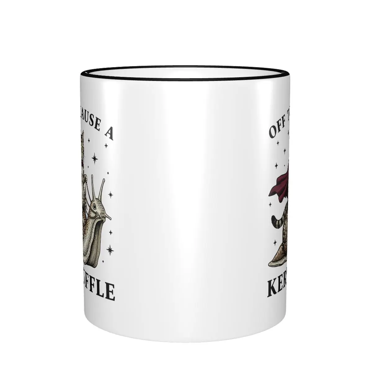 Kawaii Off To Cause A Kerfuffle Coffee Cup Office Funny Whimsical Cat Meme Mug