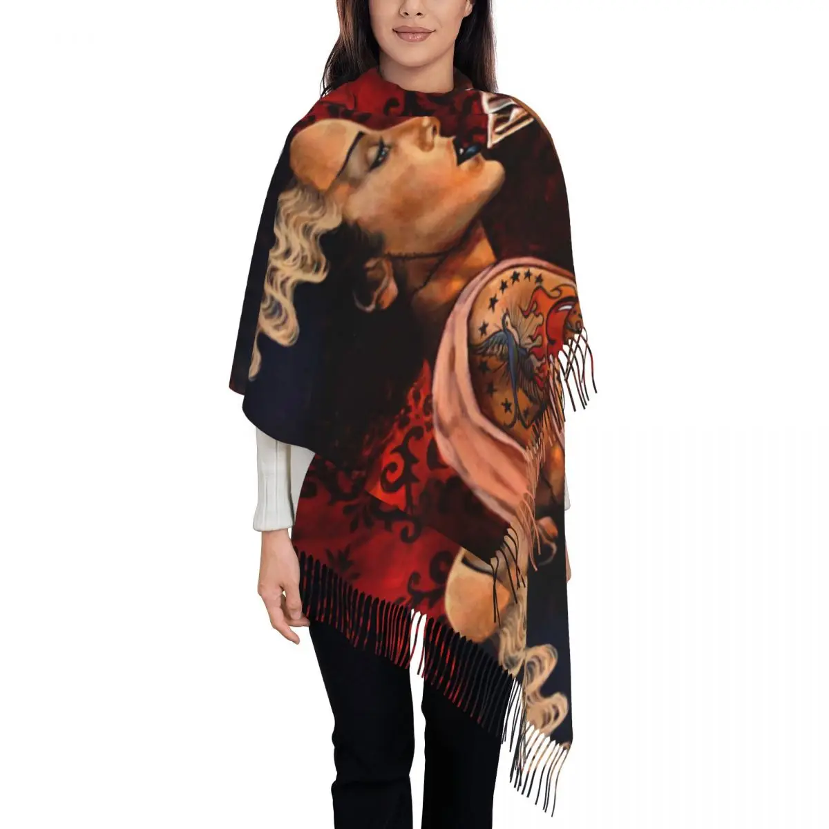 Customized Printed Bride Cocktail Tattoo Artist Scarf Men Women Winter Fall Warm Scarves Frankenstein Bride Shawl Wrap