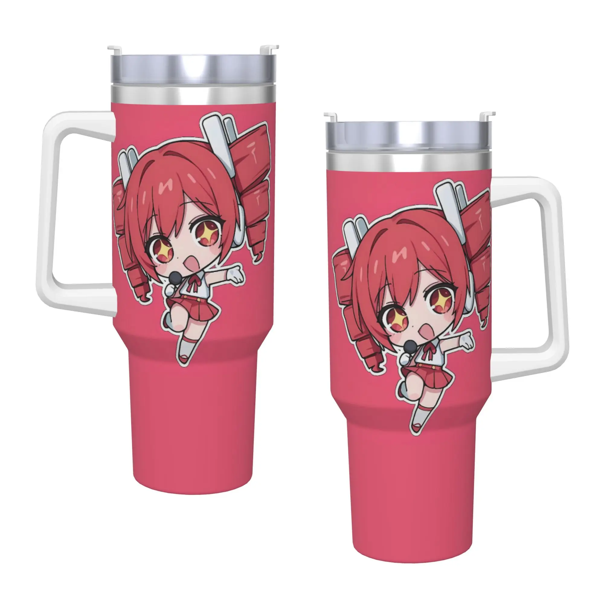 Stainless Steel Tumbler Kasane Teto Tiny Chibi Manga Car Mugs With Straws  Driving Drink Water Bottle Leakproof 40oz Thermal Mug