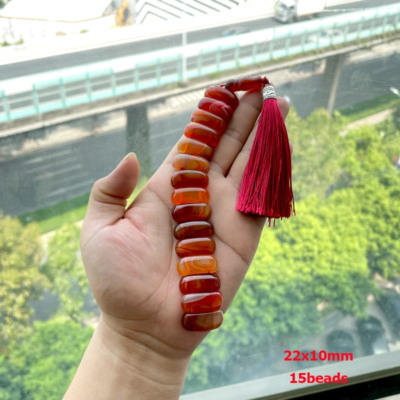 Tasbih Natural red agate stone turkish beads bracelet gift Ramadan accessories on hand