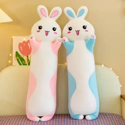 110cm 귀여운 토끼 쿠션 큰 사이즈 초극세사 핑크 토끼 인형 침대 수면용 봉제인형 어린이 인형 생일 선물