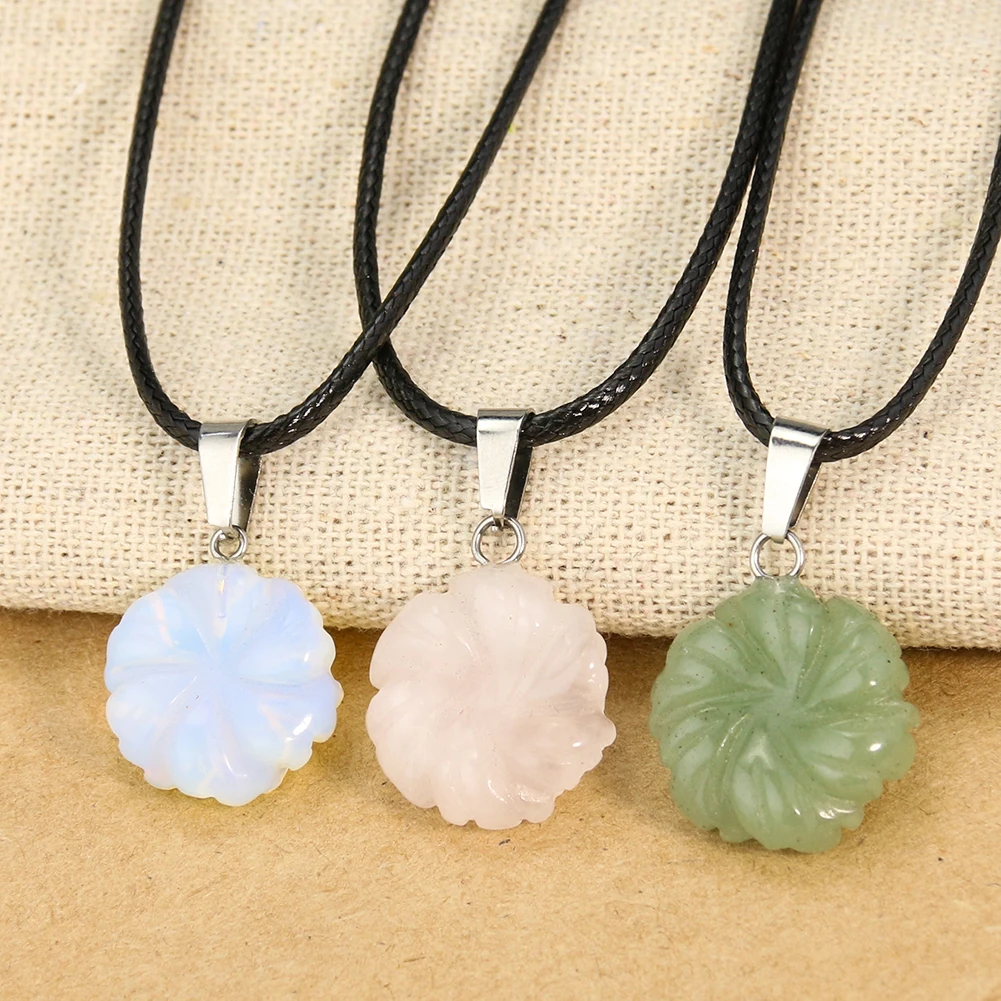 1PCS Creative natural material agate protein Tanglin flower men's and women's necklace pendant DIY clothing ornament accessories