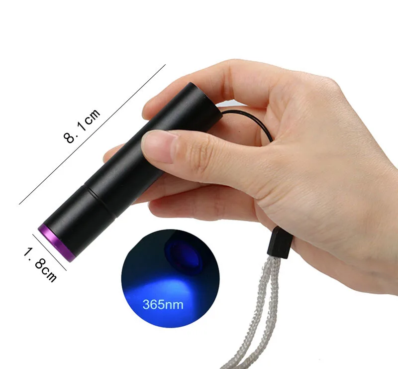 TOPCOM Mini UV Light 2PACK Pocket EDC Ultraviolet Flashlight 365nm 395nm Portable Torch Lamp for Money Invisible Ink Detection