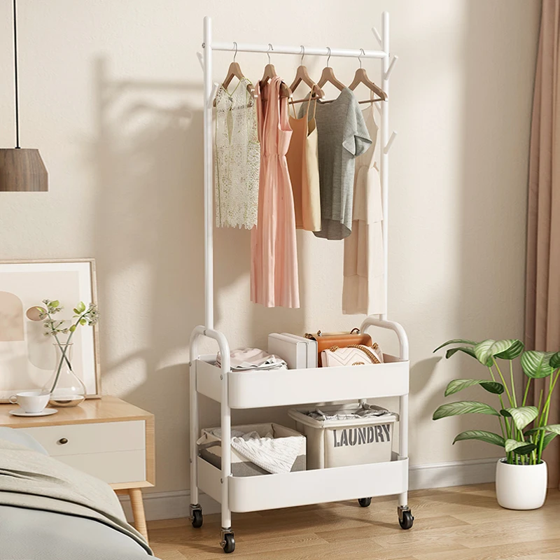 Comfortable Furniture Rack Jackets Double Rod Hanger Clothes Balcony Foldable Replica Design Floor Coat Perchero Pole Hangers