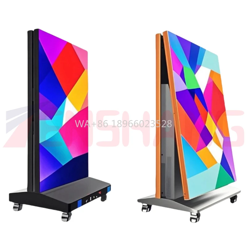3840 هرتز المحمول المنقولة الإعلان الجدار الشنق رفع رقيقة جدا الذكية على الوجهين عرض طوي شاشة ملصق Led #1