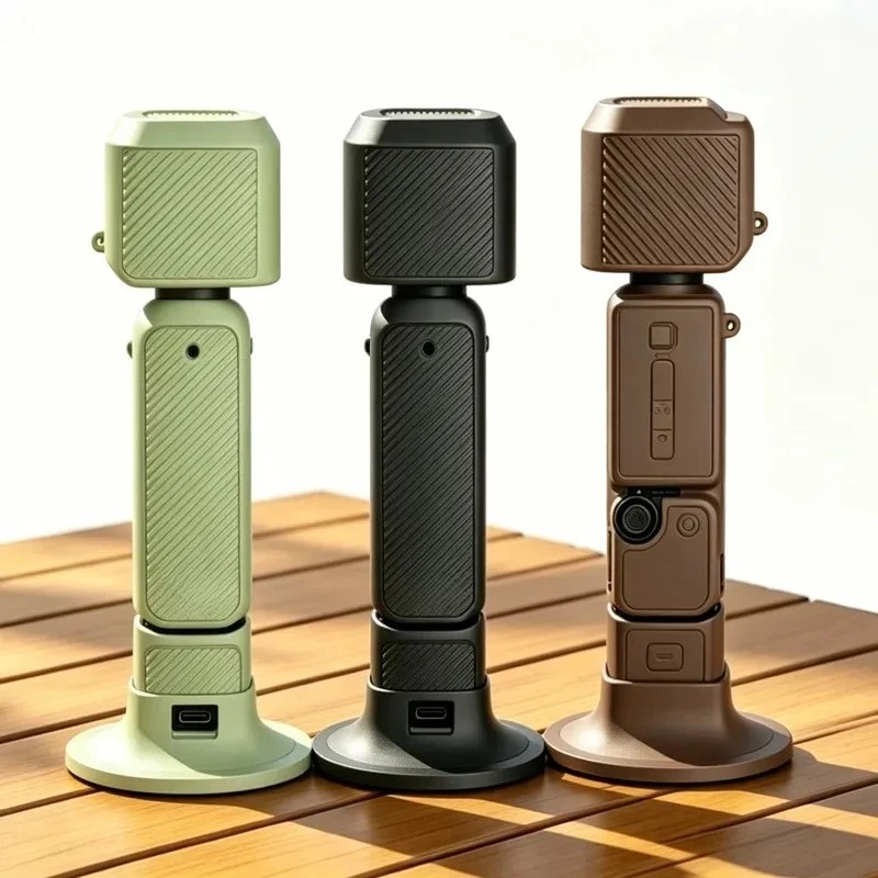 Silicone Case for DJI Osmo Pocket 4 Gimbal Camera Handle Soft Protective Case Non-Slip Desktop Base Mount for Dji Pocket4