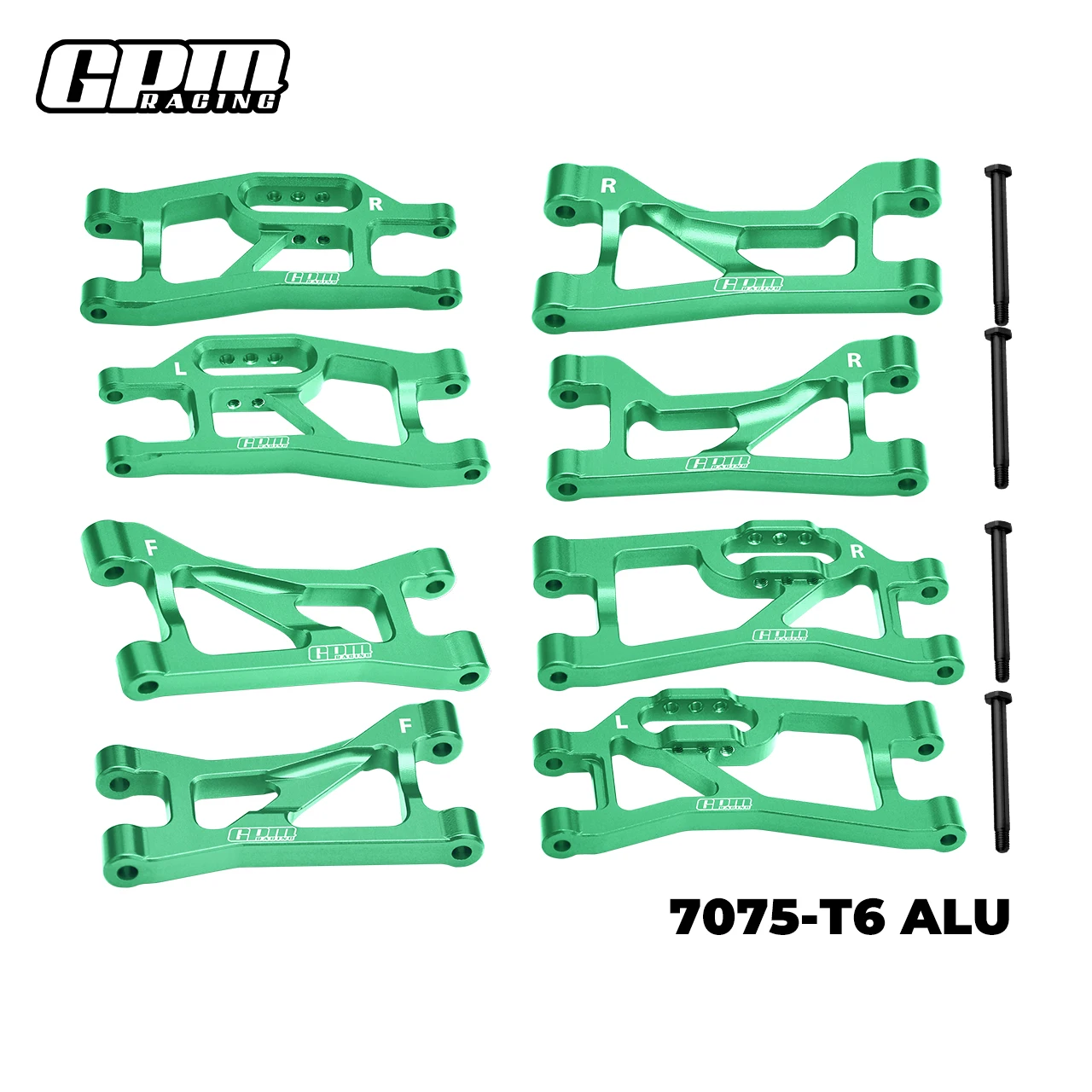 Brazos de suspensión superiores e inferiores delanteros + traseros de aleación GPM 7075 para TRAXXAS MINI MAX