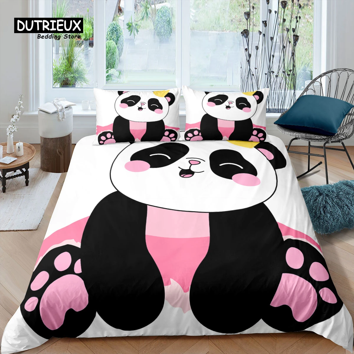 

Home Living Luxury 3D Cartoon Panda Bedding Set Duvet Cover Pillowcase Kids Bedding Set Queen and King EU/US/AU/UK Size