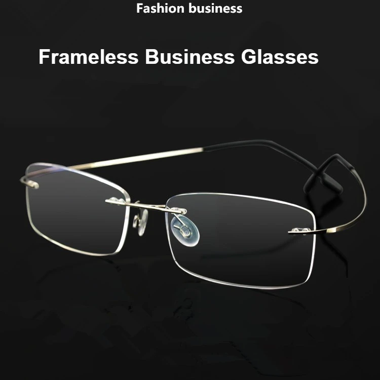 0 bis +4,0 Memory Titan Lesebrille Randlose neutrale Presbyopie-Brille Hyperopie-Brille Business-Brille