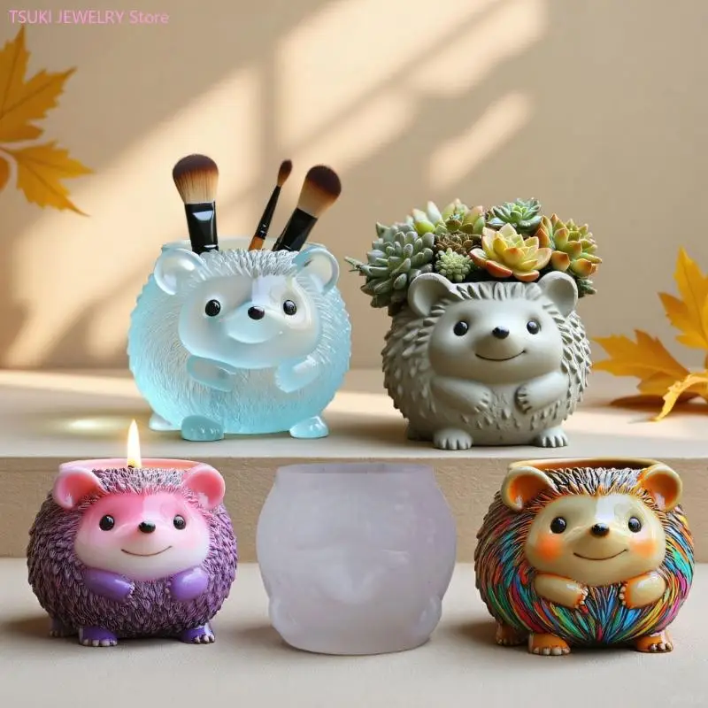 62KE Easy Releasing Silicone Hedgehog Mold Detailed Design for Crafting Jewelry