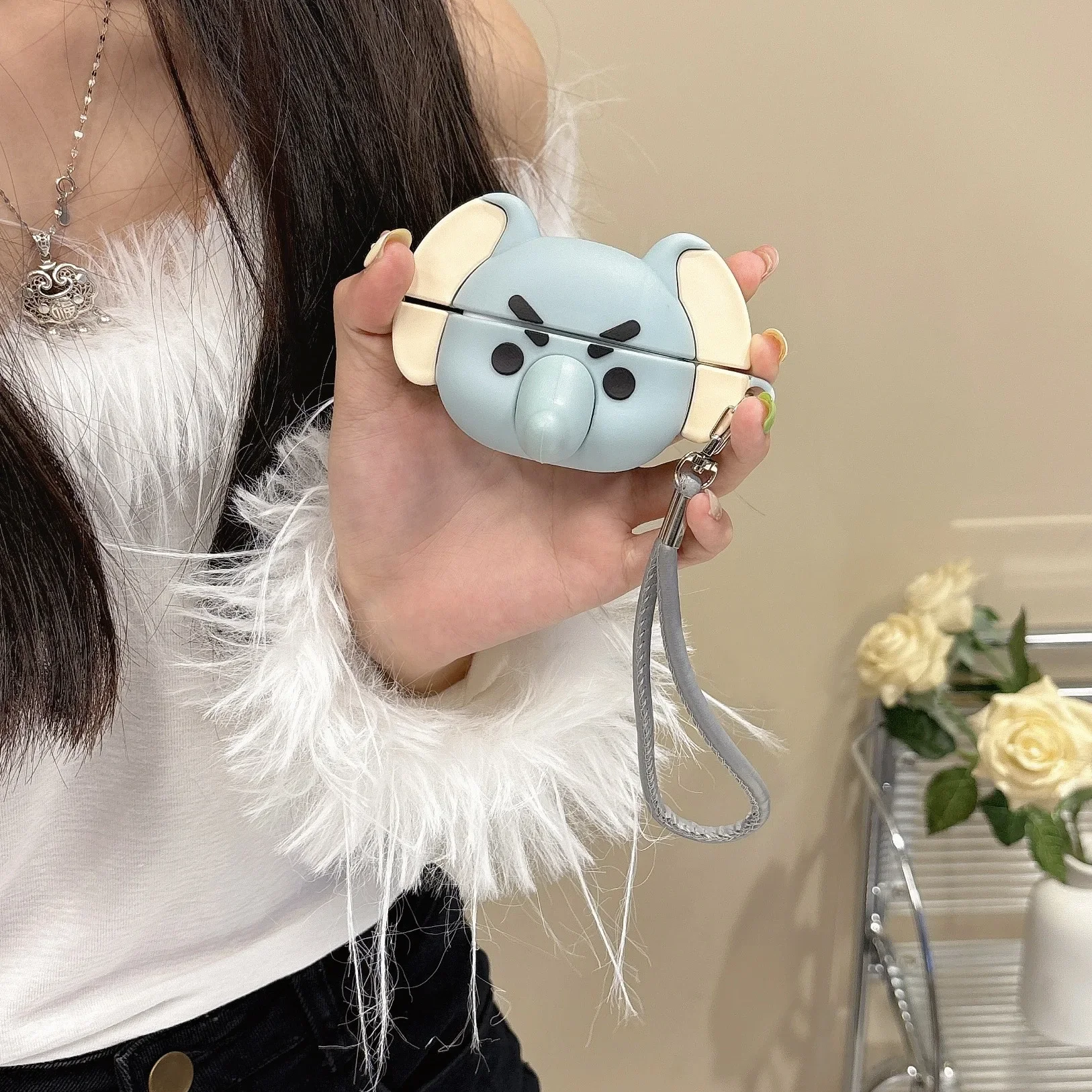 Étui de dessin animé éléphant pour AirPods, boîtier de charge, écouteurs Bluetooth, housse de protection pour écouteurs, AirPods 4, Airpod 1, 2, 3 Pro, Pro2