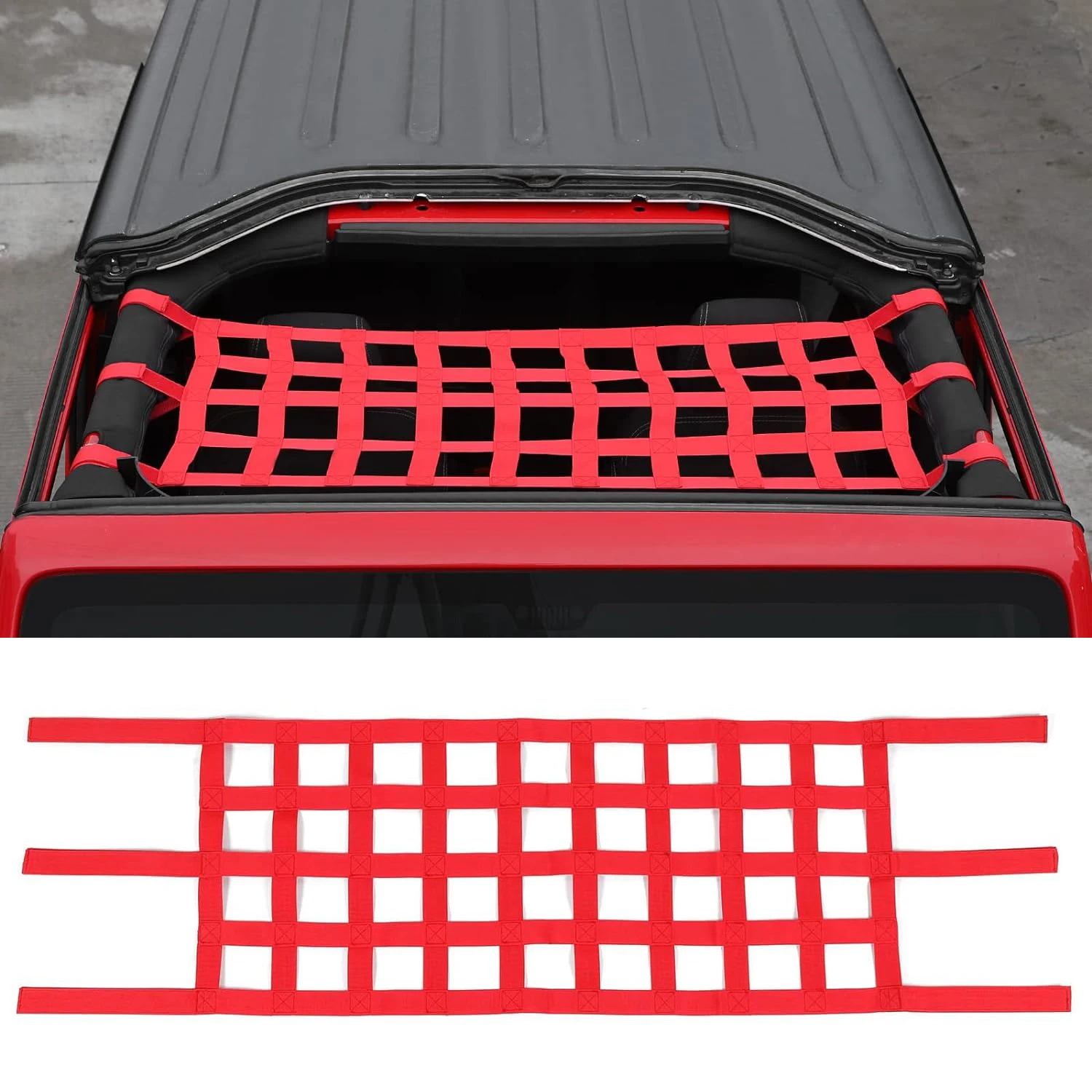 Siatka bagażowa na dach samochodu Górny hamak do przechowywania Klatka bezpieczeństwa do Jeep Wrangler YJ TJ JK JL Gladiator JT