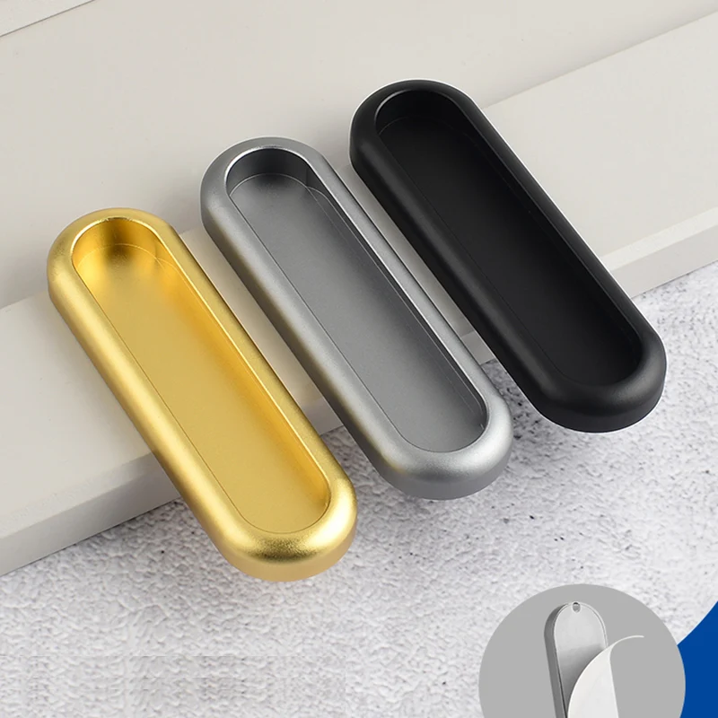 

1PCS No Punching Simple Aluminum Alloy Handle TV Cabinet Drawer Sliding Door Window Wardrobe Sliding Door Buckle Self-Adhesive