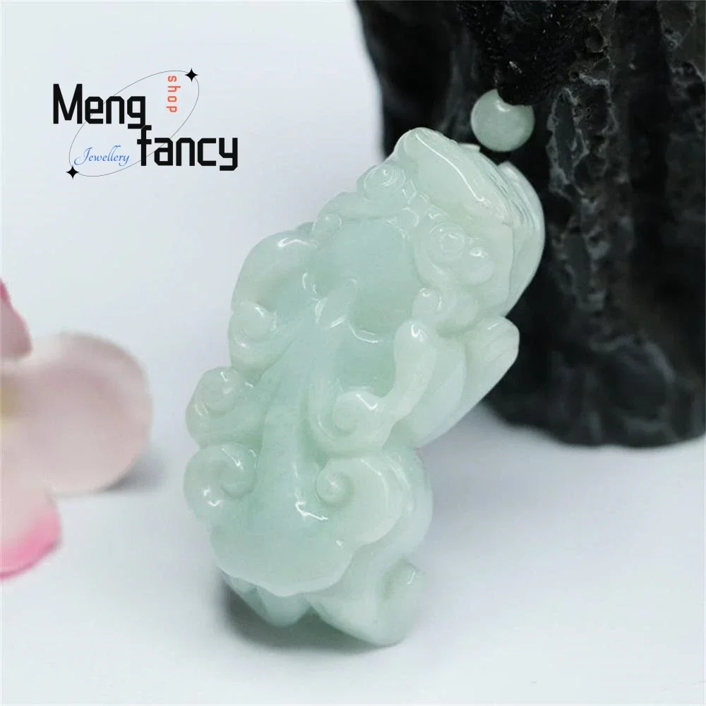 

Natural Myanmar Jadeite Ruyi Pixiu Jade Pendant Exquisite Elegant Simple High-grade Handicraft Luxury Quality Fashion Jewelry