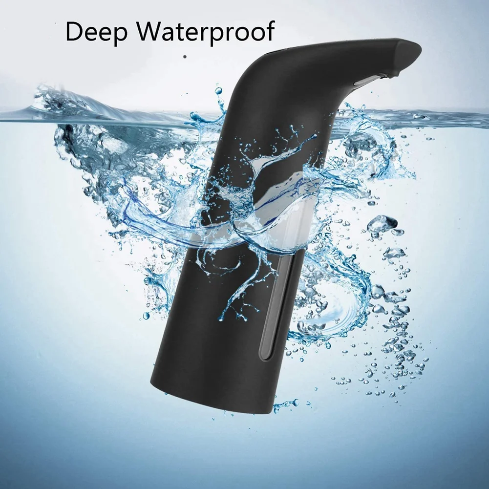 Black Automatic Soap Dispenser Touchless, Auto Liquid Soap Dispenser for Kitchen Bathroom 400Ml