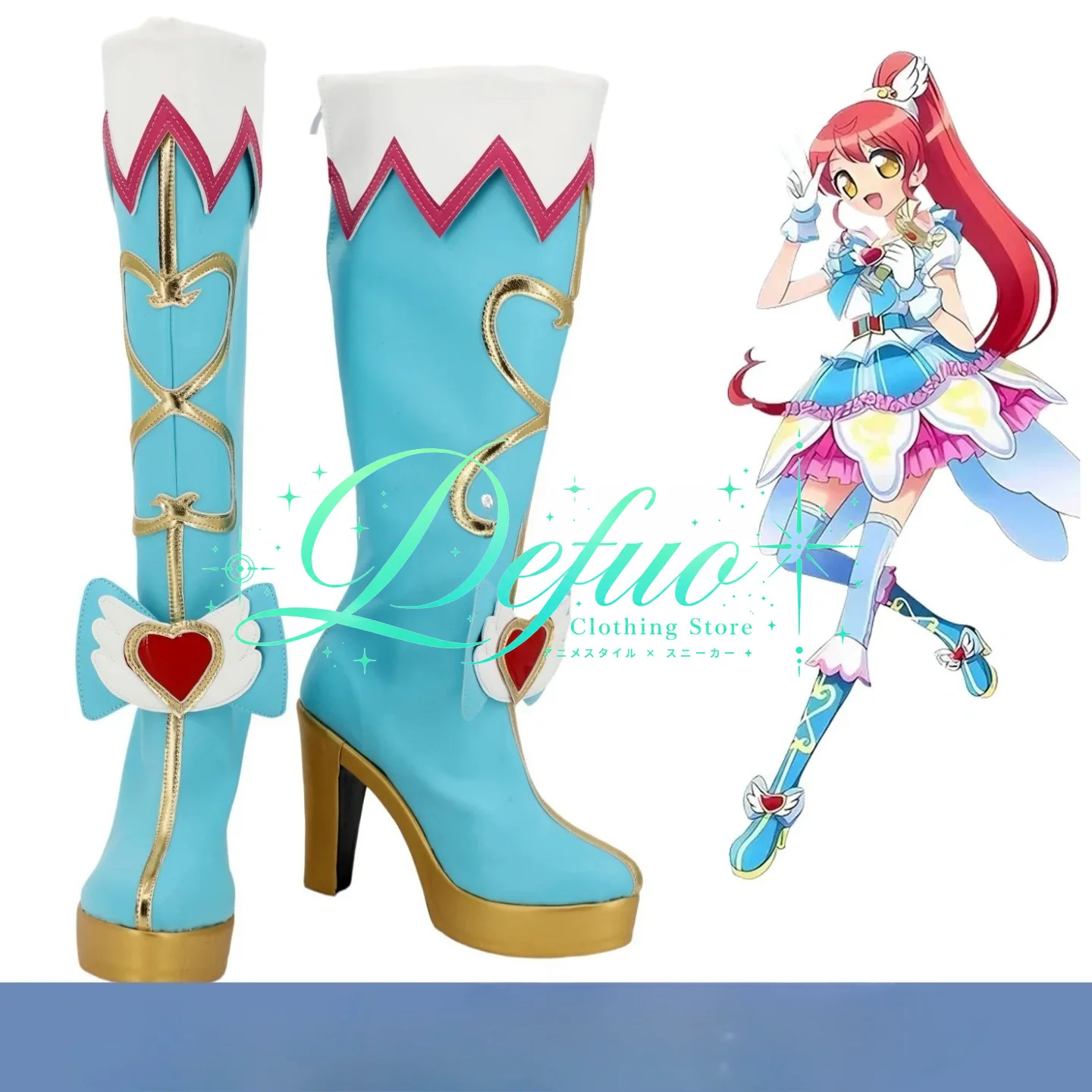 Custom Anime Girl Lolita Boots for Halloween Comic Convention Cosplay Party & Ball Shoes