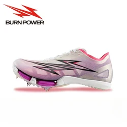 Burn Power Air Cushion Men Professional Sprint Spikes Shoes Track Field Training Racing Carbon Plate Speed Running Event Shoes