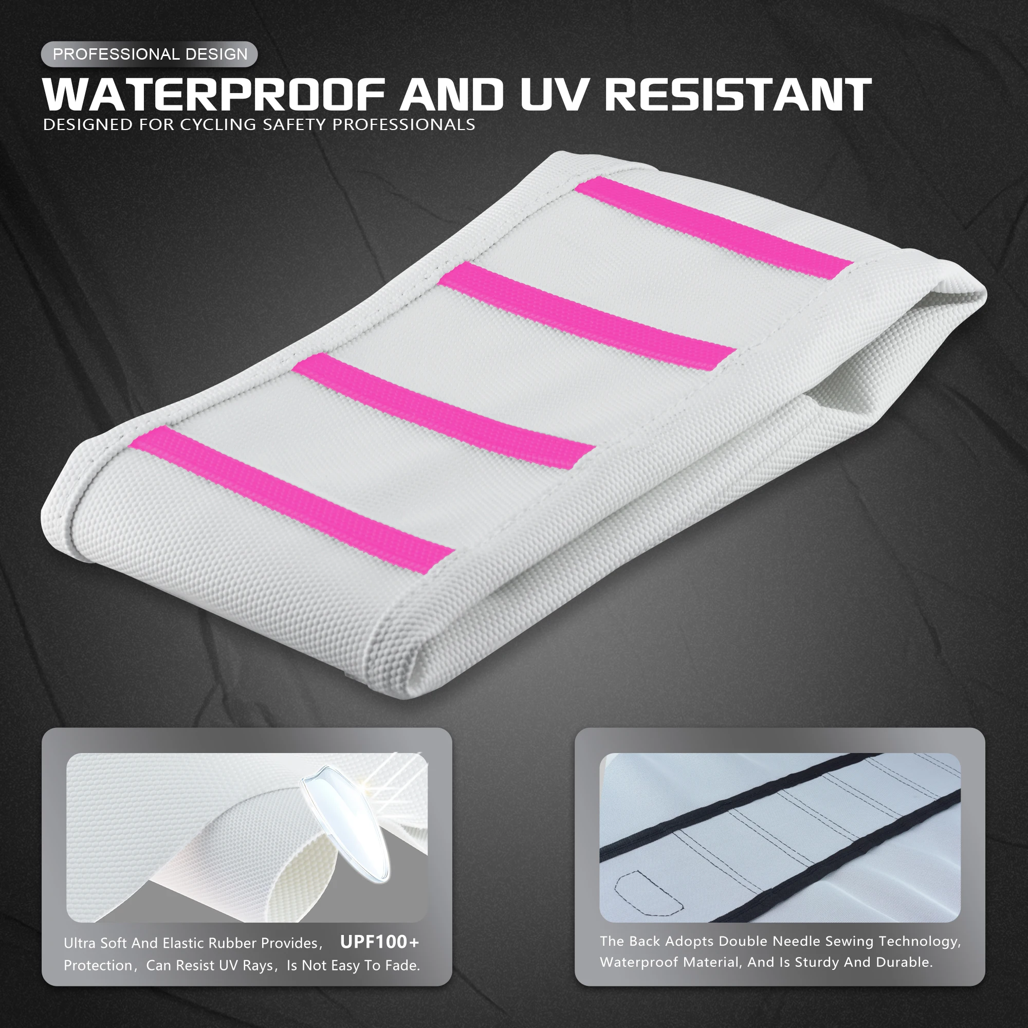 Powerzone White Pink Seat For SXF EXC KXF CRF YZF WR TC TE EC Universal Ribbed Seat Cover Soft Motorcycle Dirt Bike Seat Cushion view 4