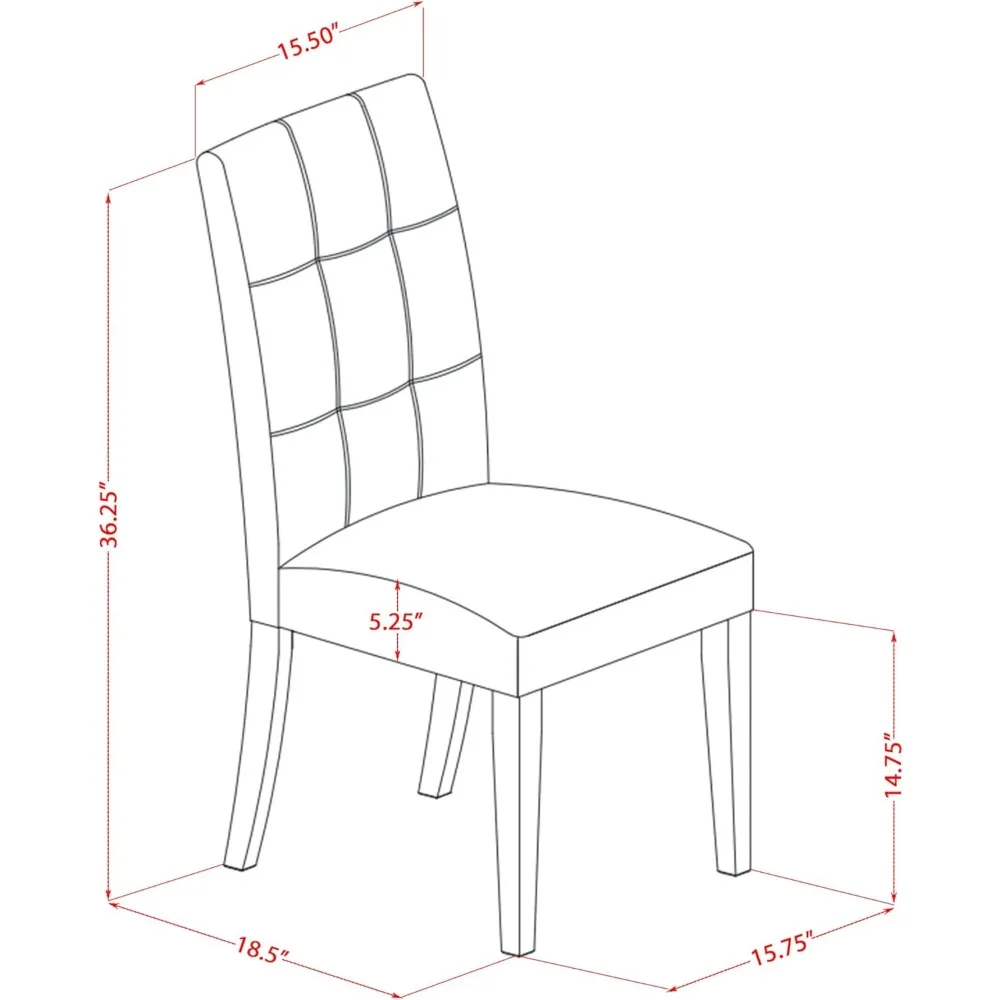 كراسي بارسونز مبطنة من قماش البوليستر باللون الأزرق الداكن مع مسند ظهر أنيق - أثاث غرفة الطعام الحديثة #3