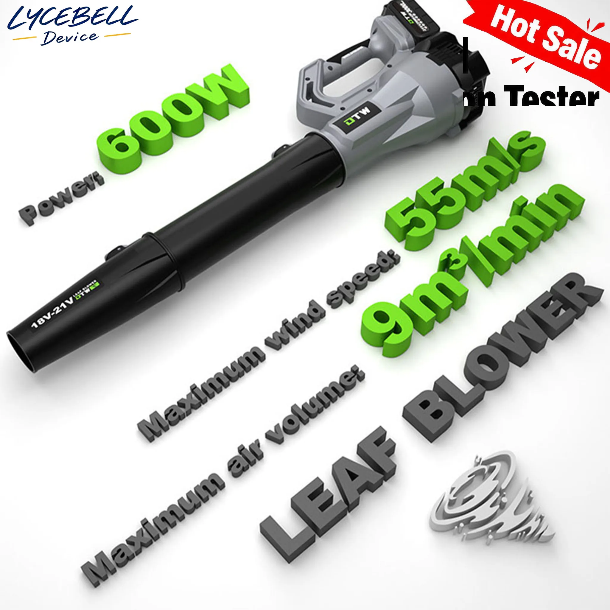 Cordless Leaf Blower 21V Electric 150MPH 2x3.0Ah Li-ion Batteries Charger 0-5 Variable Speed Battery Powered Garden Blower Leave
