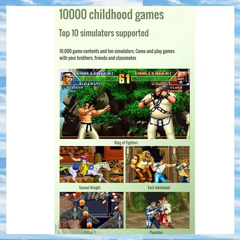 

T31C-Game Console With Power Bank 3.5-Inch IPS Screen 6000 Mah 16-Bit 10000 Games Arcade Machine-White Easy Install Easy To Use