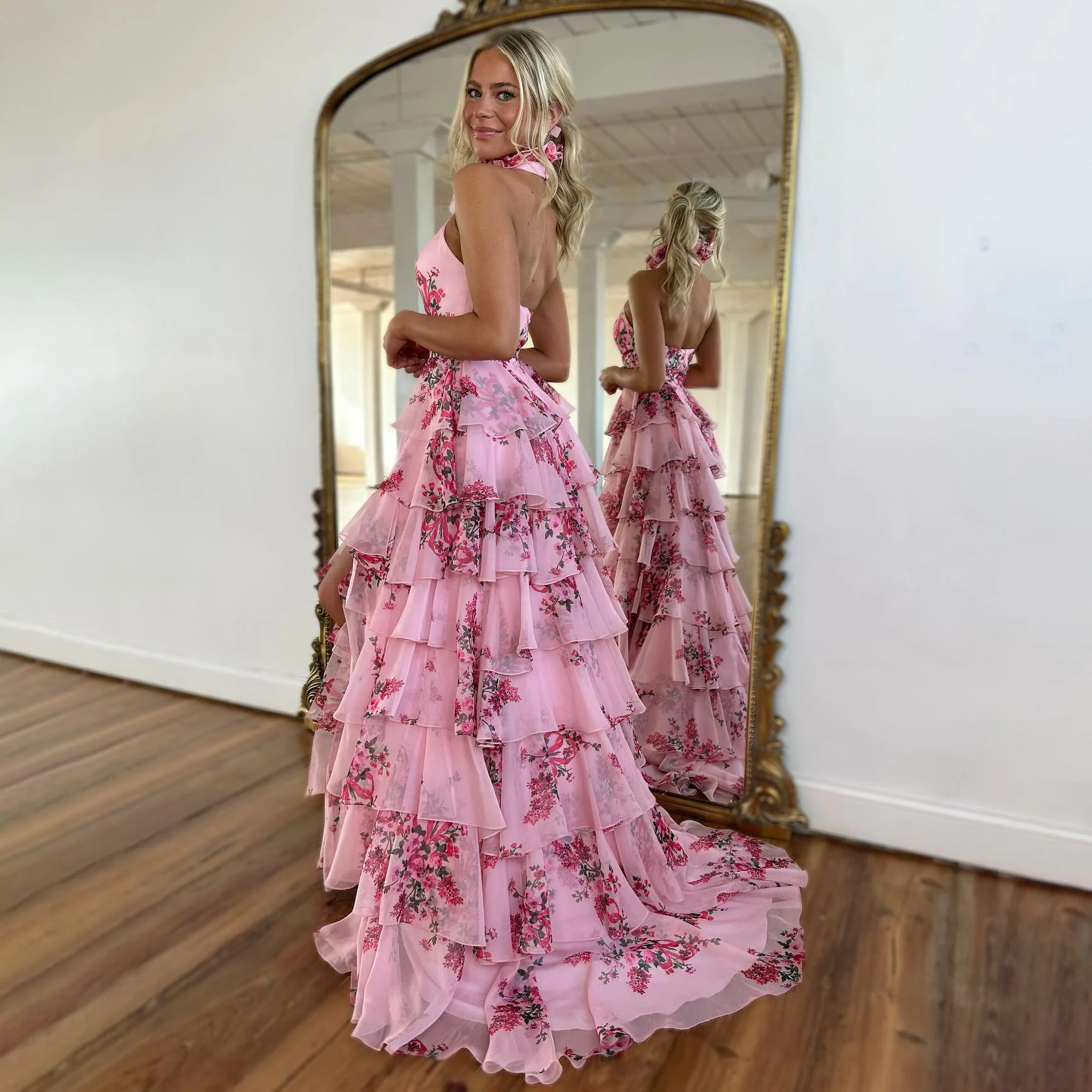 New 2Pcs Off Shoulder Swimsuit With Long Skirt Sexy Women Bikini Printed Swimwear Push Up Biquini Female Bathing Suit Beachwear