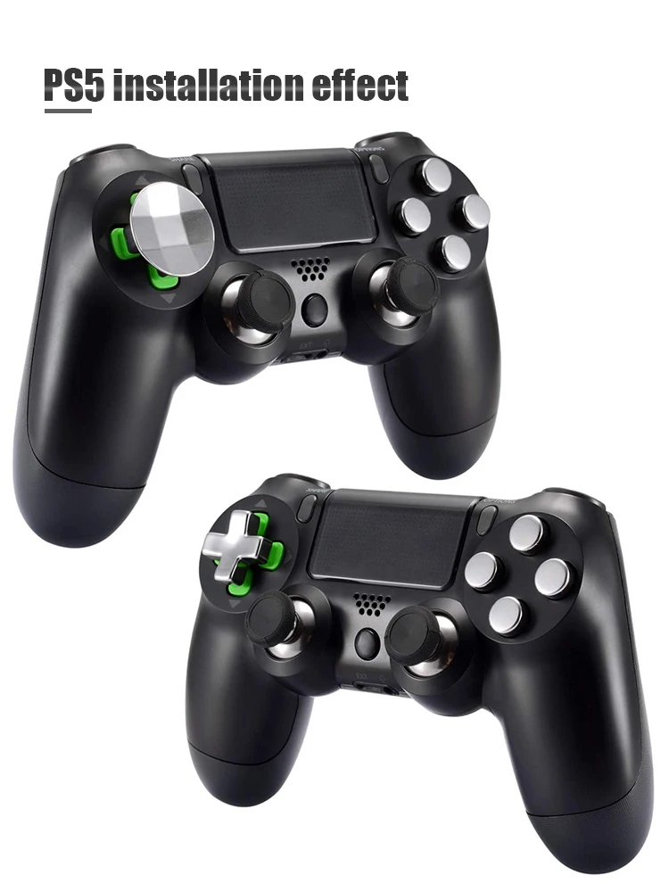 DATA FROG-Kits de repuesto de Metal para mando de PS5, almohadillas en D de altura ajustable, botones magnéticos tipo bala para PS4, accesorios para Gamepad