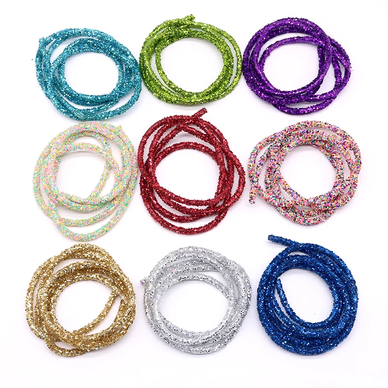 

10yards Christmas Color Glitter Rhinestones Sequins Trimmings Soft Tube Cord Rope DIY Garment Shoes Party Decoration Wedding